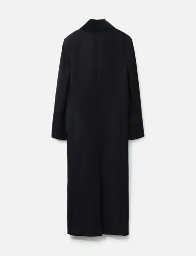 Burberry Wool Long Coat In Black