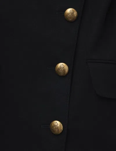 Burberry Wool Long Coat In Black