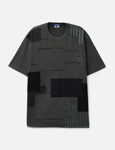 Junya Watanabe Patchwork Cotton Jersey T-shirt In Gray