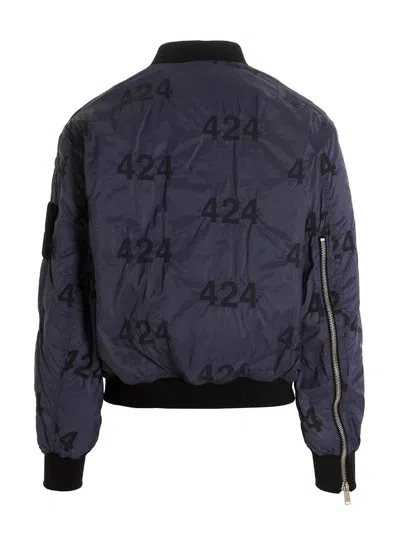 424 Reversible Logo Bomber Jacket In Blue