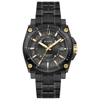 Bulova Luxury Icon Mens Black Stainless Steel Bracelet Watch 98b408