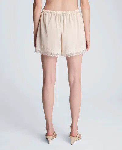 Kenneth Cole Pull On Lace Hem Short In White