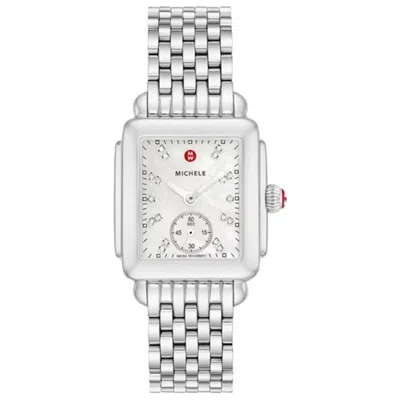 Michele Deco Mid Watch, 29mm In White/silver
