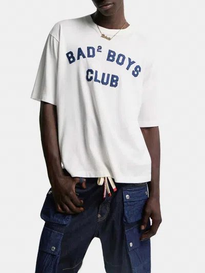 Dsquared2 Men White T-shirt With Logo Print On The Front In Cotton Man In White