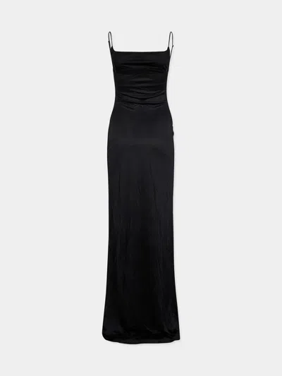 Dsquared2 Draped Front Strap Dress In Black