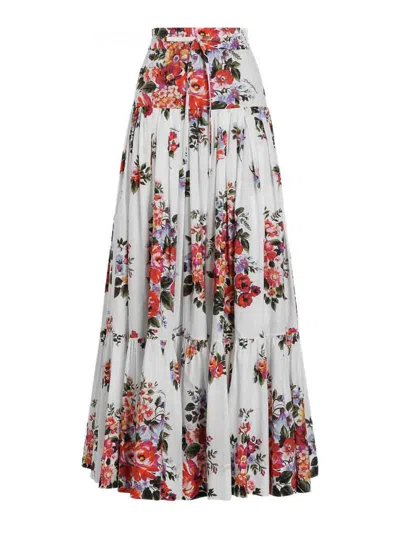 Dolce & Gabbana 'mazzo Di Fiori' Skirt In White