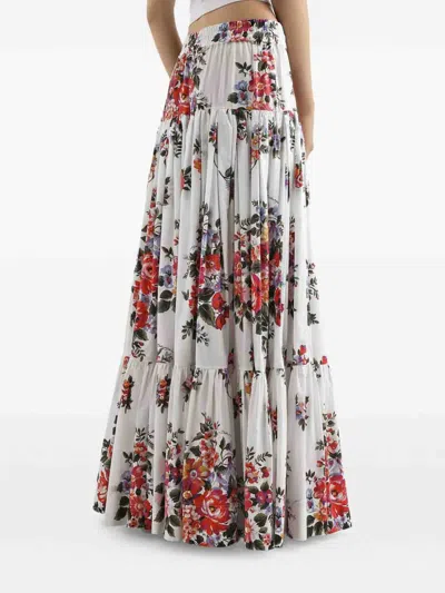 Dolce & Gabbana 'mazzo Di Fiori' Skirt In White