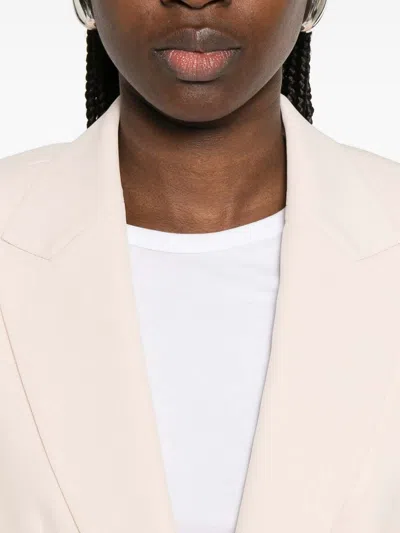 Emporio Armani Single-breasted Jacket In Technical Gabardine In Pink