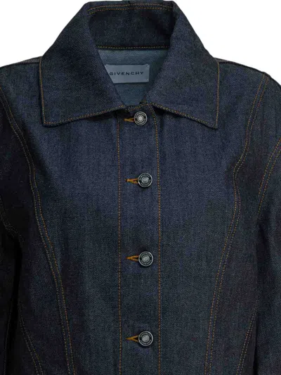Givenchy Denim Cotton Jacket In Blue