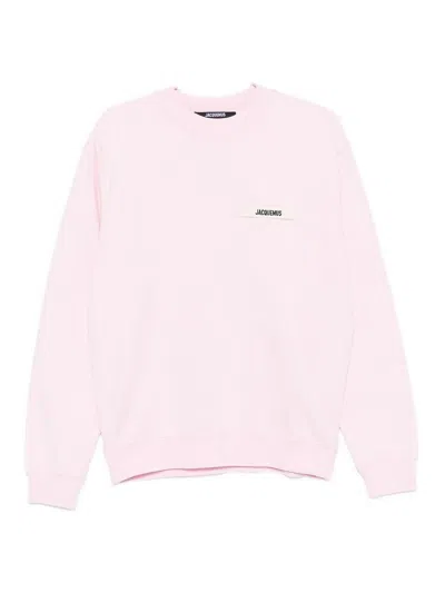 Jacquemus Pink Organic Cotton Fleece The Gros Grain Sweatshirt In Pink