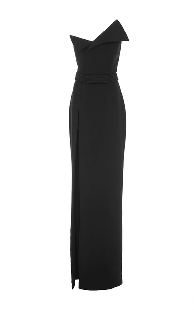 Shop Brandon Maxwell Heavy Georgette Fold Over Gown