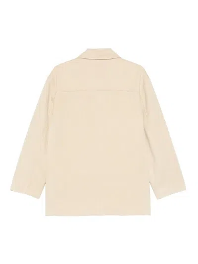Dunst Vegan Leather Jacket Collared Front Pockets In Neutral