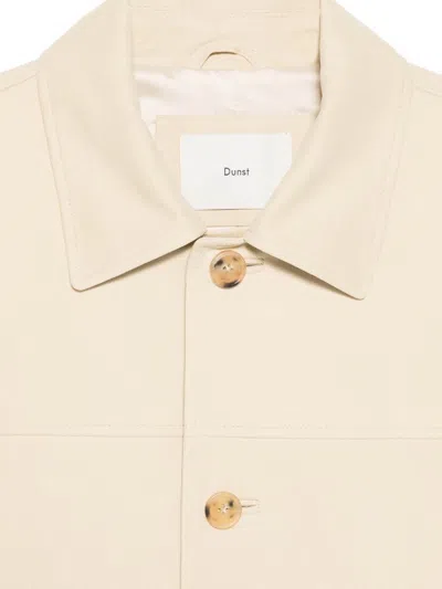 Dunst Vegan Leather Jacket Collared Front Pockets In Neutral