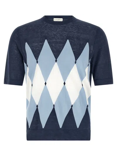 Ballantyne Argyle-pattern T-shirt In Blue