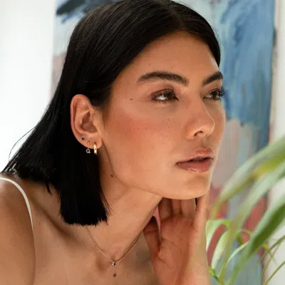 Dower & Hall 14mm Hammered Nomad Hoops In Metallic