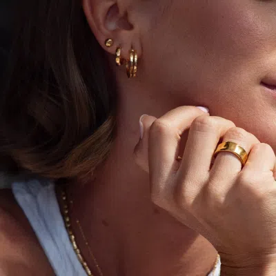 Dower & Hall 14mm Hammered Nomad Hoops In Metallic