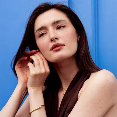 Dower & Hall Curved Nomad Cuff Bangle In Silver