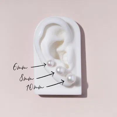Dower & Hall White Timeless Freshwater Pearl Studs In Silver