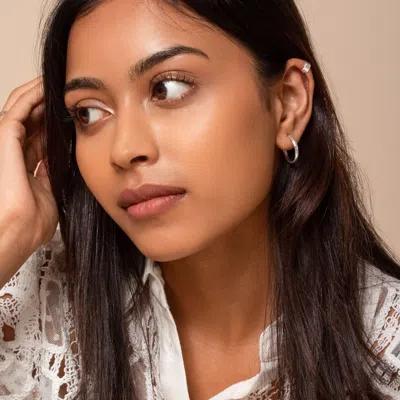 Dower & Hall Double Concave Nomad Ear Cuff In Silver