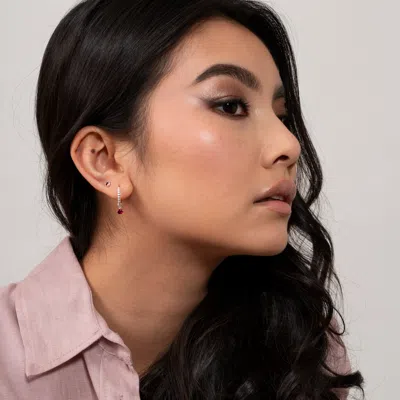 Dower & Hall 3mm Ruby Dewdrop Studs In Metallic