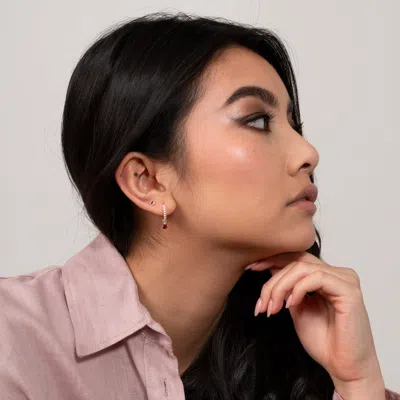 Dower & Hall 3mm Ruby Dewdrop Studs In Metallic