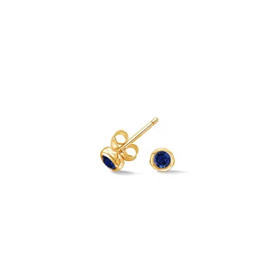 Dower & Hall 3mm Blue Sapphire Dewdrop Studs In Metallic