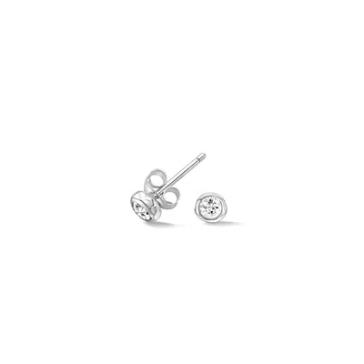 Dower & Hall 3mm White Sapphire Dewdrop Studs In Gold