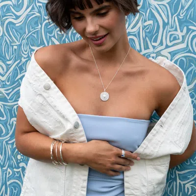 Dower & Hall Round White Topaz Array Bangle In Silver