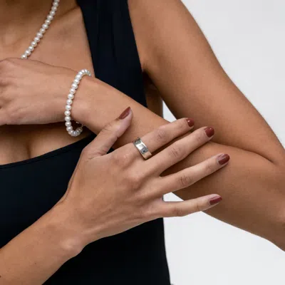 Dower & Hall Wide Waterfall Ring In Silver