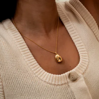 Dower & Hall Sculptural Pebble Locket In Multi