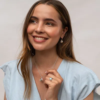 Dower & Hall Hammered Disc & Opal Array Pendant In Metallic