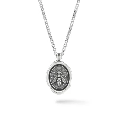 Dower & Hall Resiliance Wasp Medallion Necklace In Silver