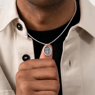 Dower & Hall Resiliance Wasp Medallion Necklace In Silver