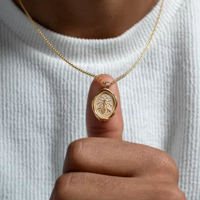 Dower & Hall Resiliance Wasp Medallion Necklace In Silver