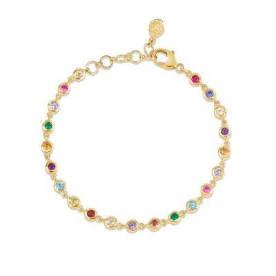 Dower & Hall Array Gemstone Line Bracelet In Silver