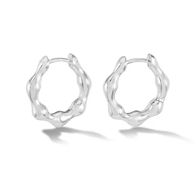 Dower & Hall Waterfall Hinged Huggie Hoops In Neutral