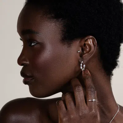 Dower & Hall Waterfall Hinged Huggie Hoops In Neutral