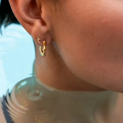 Dower & Hall Waterfall Hinged Huggie Hoops In Neutral