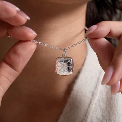 Dower & Hall Sapphire Stellar Locket In Silver