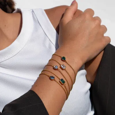 Dower & Hall White Topaz Octagon Chain Bracelet In Metallic