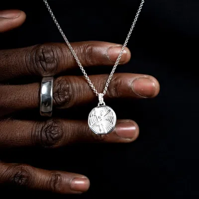Dower & Hall St. Michael Talisman Necklace In Metallic