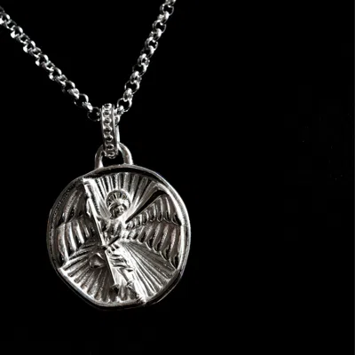 Dower & Hall St. Michael Talisman Necklace In Metallic