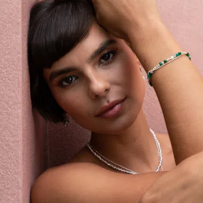 Dower & Hall Evergreen Bracelet Stack In Green