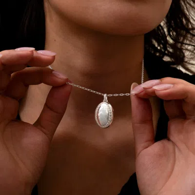 Dower & Hall Celeste Sapphire Locket In Metallic