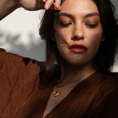 Dower & Hall Celeste Sapphire Locket In Metallic