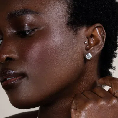 Dower & Hall Small Flat Square Nomad Studs In Gold