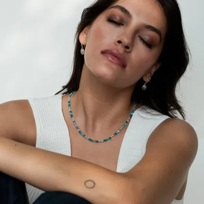 Dower & Hall Hammered Disc & Blue Topaz Array Drop Earrings In Gold