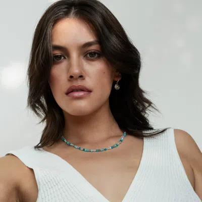 Dower & Hall Hammered Disc & Blue Topaz Array Drop Earrings In Gold