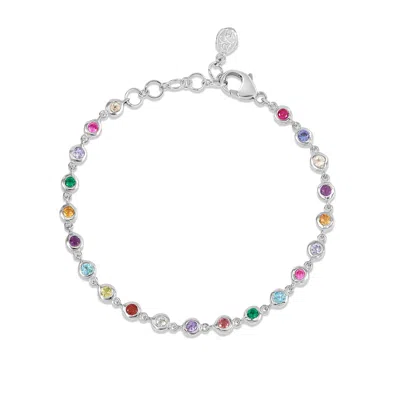 Dower & Hall Array Gemstone Line Bracelet In Pink