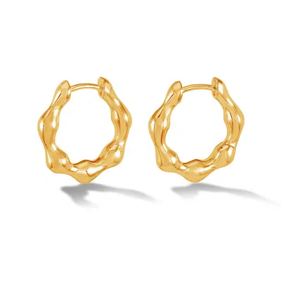 Dower & Hall Waterfall Hinged Huggie Hoops In Brown